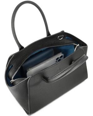 Kaai Mini Voyager Grained Leather Tote Bag - Black