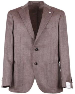 Luigi Bianchi Herringbone Drop Blazer - Purple