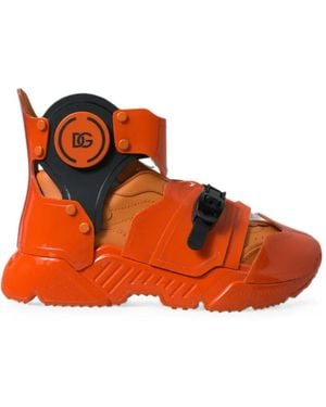 Dolce & Gabbana Portofino Chunky High-Top Trainers - Orange
