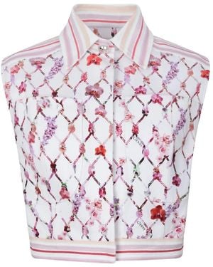 Genny Floral-Print Sleeveless Top - Pink