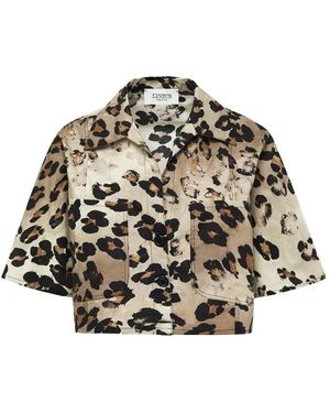 Laneus Leopard-Print Patch-Pocket Shirt - Multicolour