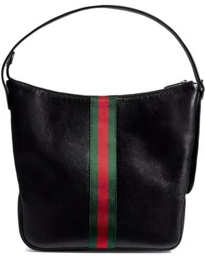 Gucci Bolso Shopper Con Tribanda Web - Negro