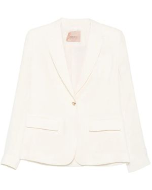 Twinset Heart-Motif Single-Breasted Blazer - White