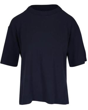 Lafayette 148 New York Wool Crew-Neck T-Shirt - Blue