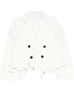 Sacai Panelled Blazer - White
