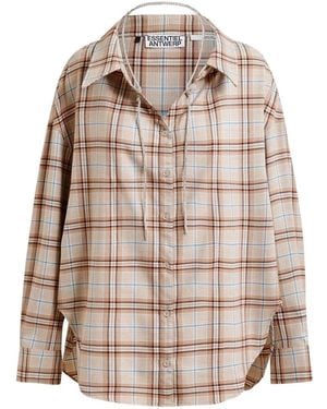 Essentiel Antwerp Rhinestone-Strap Plaid Shirt - Natural