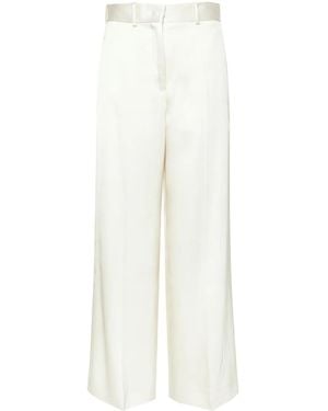 Jil Sander High-Rise Twill Palazzo Trousers - White
