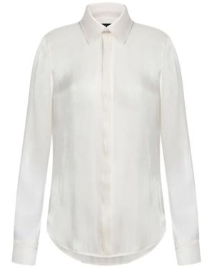 Dondup Satin-Finish Concealed-Fastening Shirt - White