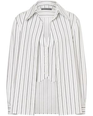 Alberta Ferretti ストライプ レイヤードシャツ - ホワイト
