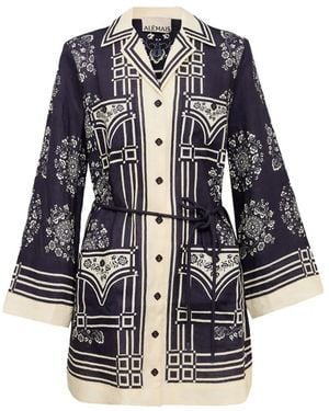 ALÉMAIS Banderra Graphic-Print Mini Dress - Blue
