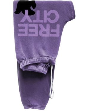 Freecity Logo-Print Drawstring Joggers - Purple