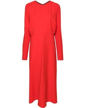 Victoria Beckham Abito Midi Drappeggiato - Rosso