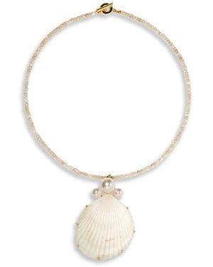 Jennifer Behr Flamenco Shell-Pendant Necklace - White