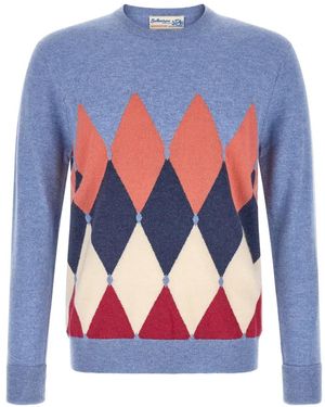 Ballantyne Kaschmirpullover Mit Rautenmuster - Blau