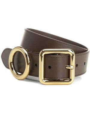Jacquemus Calfskin Belt With Polished-Tone Accents - Grey