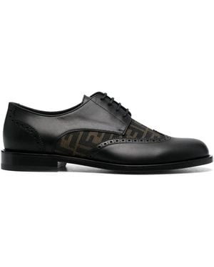 Fendi Derby-Schuhe Mit Ff-Muster - Schwarz