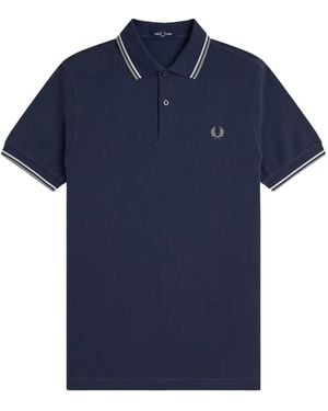 Fred Perry Polo À Détails Rayés - Bleu