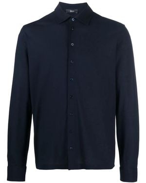Herno スプレッドカラー シャツ - ブルー