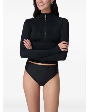 Watskin Daisy Ruched Rashguard - Black