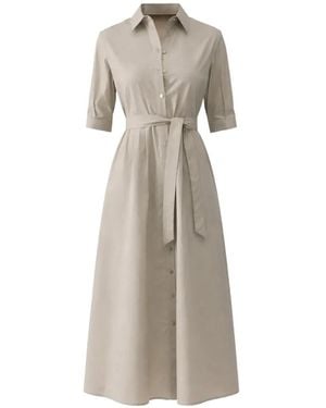 Liu Jo Poplin Midi Dress - Natural