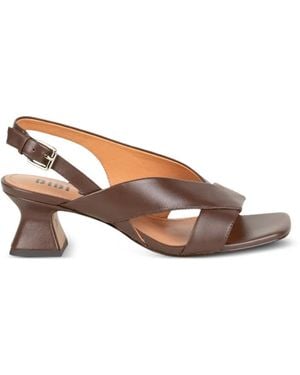 Bibi Lou Zia Crossover-Strap Slingback Sandals - Brown