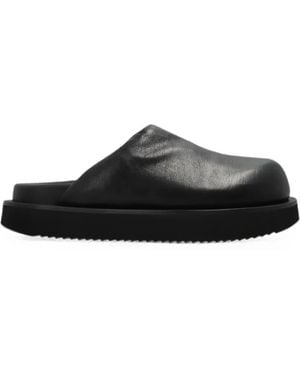 Rick Owens Mules Planos - Negro