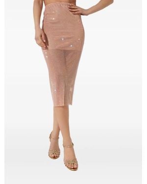 Santa Brands Crystal-Embellished Midi Skirt - White