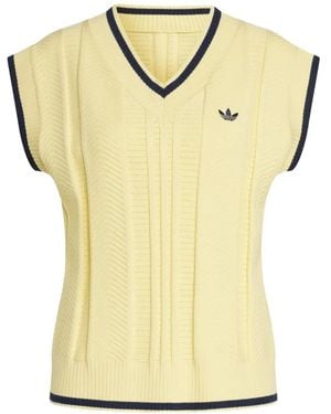 adidas Cable Knit Vest - Yellow