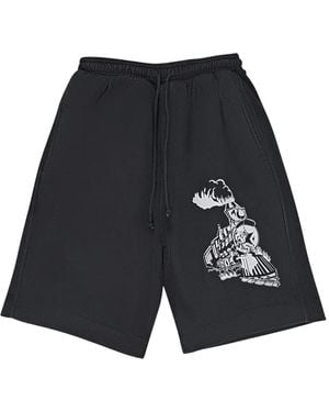 Warren Lotas Graphic-Print Drawstring Shorts - Blue