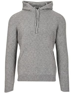 Al Duca d'Aosta Mohair-Blend Drawstring Hoodie - Grey