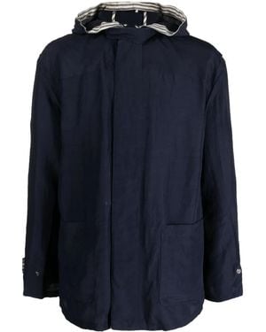 Giorgio Armani Lightweight Hooded Jacket - Blue