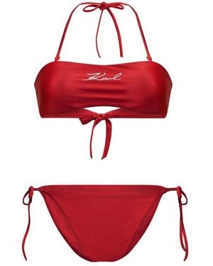 KARL LAGERFELD Set Bikini Signature A Fascia - Rosso