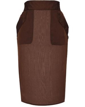 Saint Laurent Sheer Pocket Skirt - Brown