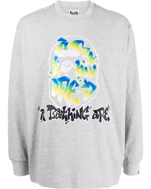 A Bathing Ape Gradient Ape Head Tシャツ - グレー