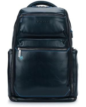 Piquadro Leather Backpack - Blue