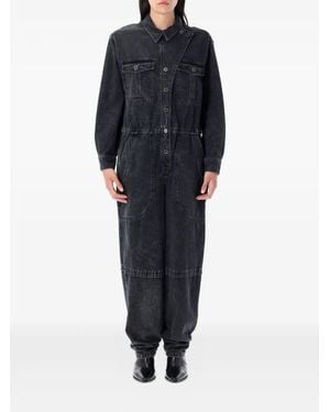 Isabel Marant Buttoned Flap-Pocket Jumpsuit - Blue