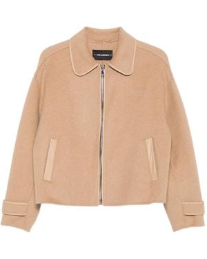 Karl Lagerfeld Zip-Front Jacket - Natural