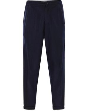 Fedeli Harvard Straight-Leg Trousers - Blue