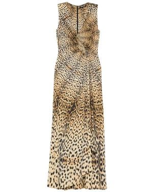 Roberto Cavalli Twisted Animal-Print Dress - Metallic