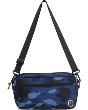 A Bathing Ape カモフラージュ メッセンジャーバッグ - ブルー