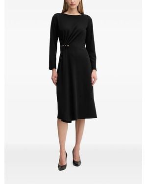 Sandro Ferrone Gathered-Pin Midi Dress - Black