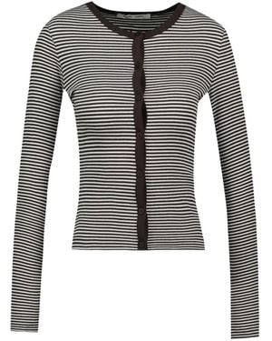 Samsøe & Samsøe Striped Cotton Cardigan - Gray