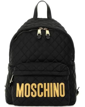 Moschino Quilted Backpack - Black