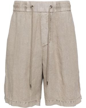 James Perse Straight-Leg Linen Shorts - Natural