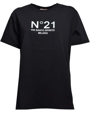 N°21 Logo-Print Crew-Neck T-Shirt - Black