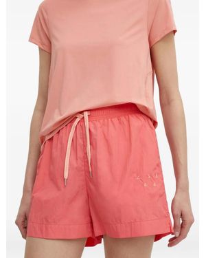 Casall Drawstring Logo-Print Shorts - Pink