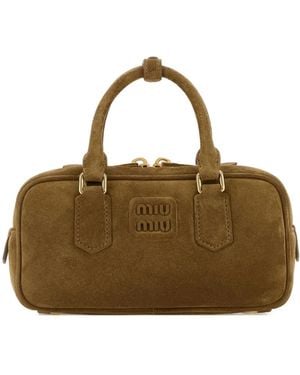 Miu Miu Bolso shopper Arcadie de ante - Metálico