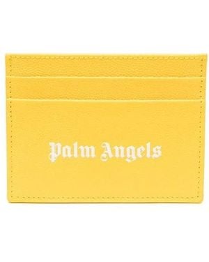 Palm Angels Leather Credit Card Case - Yellow