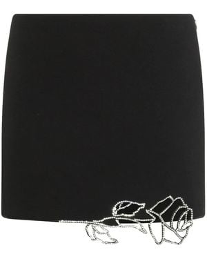 Blumarine Minirock mit Kristallen - Schwarz