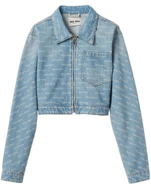 ブルゾン Miu Miu Giubbino Miu Miu Logo Oversized Track Jacket in Black | Lyst